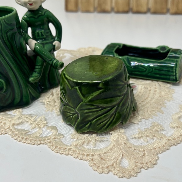 Treasure Craft Green Pixie Elf Tree Stump Cigarette holder with Ash Tray - Picture 13 of 14
